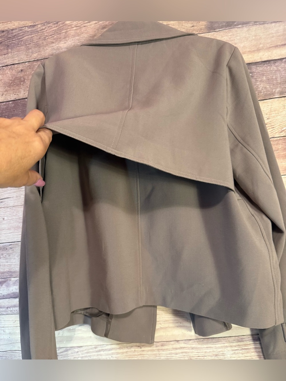 Premise Taupe Women's Trench Style Jacket Business Casual - Picture 5 of 8